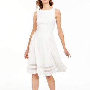 Calvin Klein White Classic Fit & Flare Dress